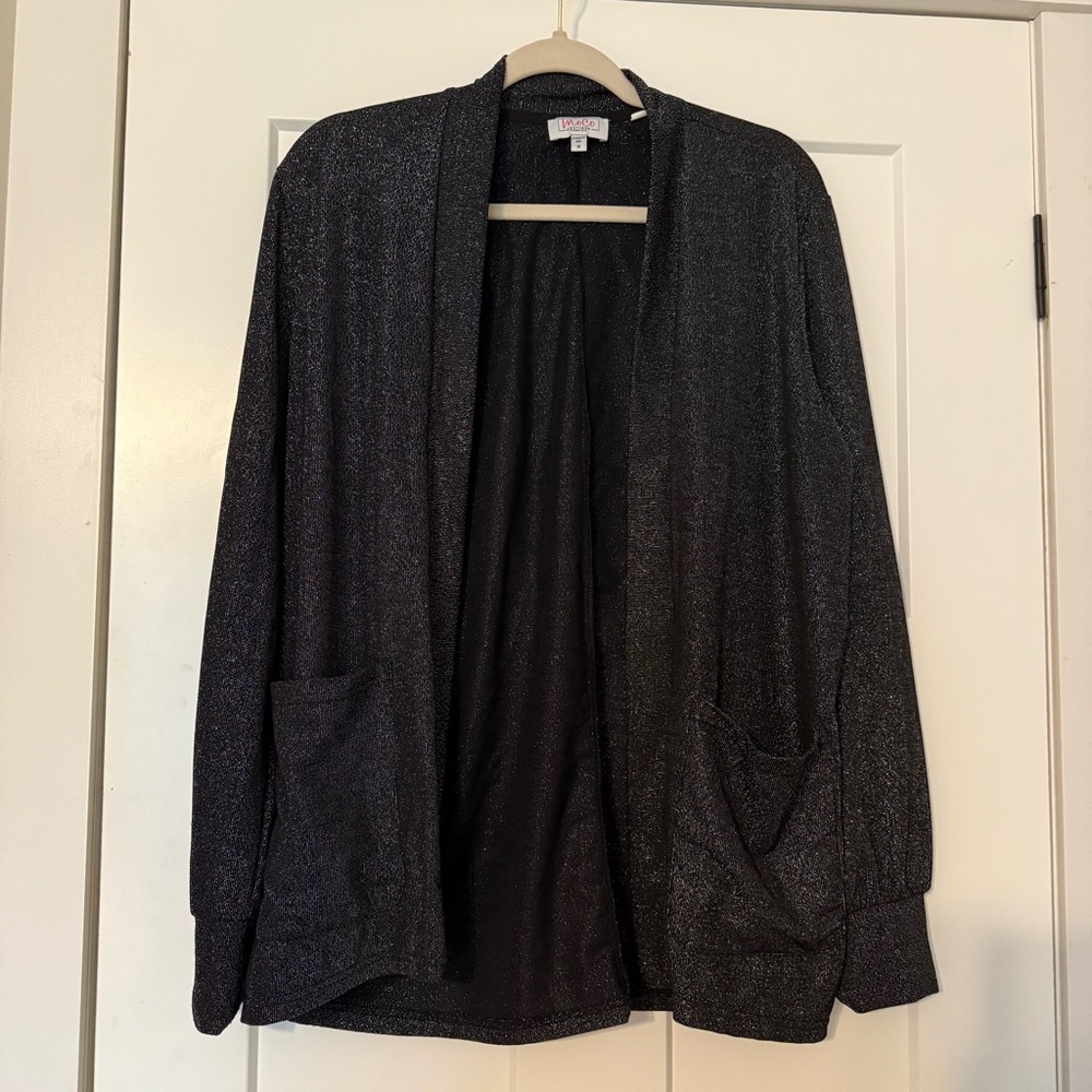 MOCO Boutique | Women’s Medium Black Sparkly Open Cardigan